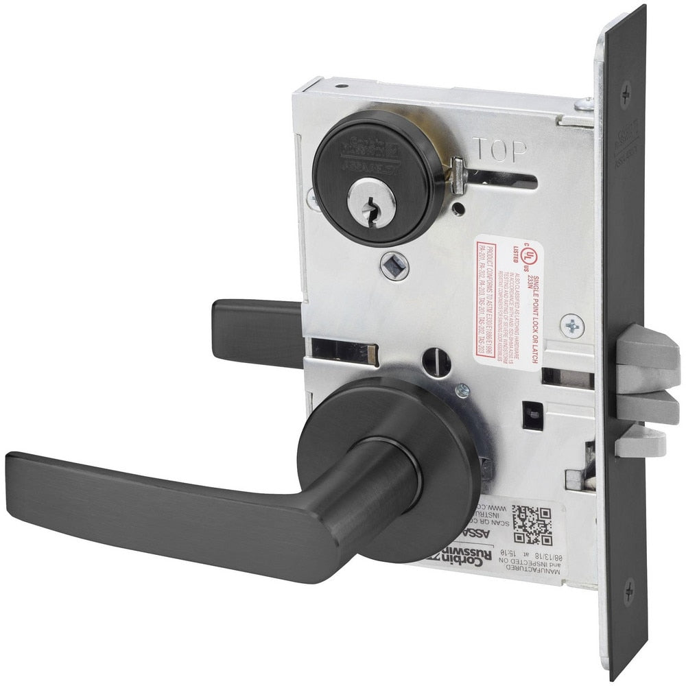 Lever Locksets; Lockset Type: Classroom; Key Type: Keyed Different; Back Set: 2-3/4; Cylinder Type: Mortise; Material: Metal; Door Thickness: 1-3/4; Finish: Black Suede Powder Coat