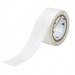 Label Maker Label: Clear & White, Polyester, 1,000 per Roll