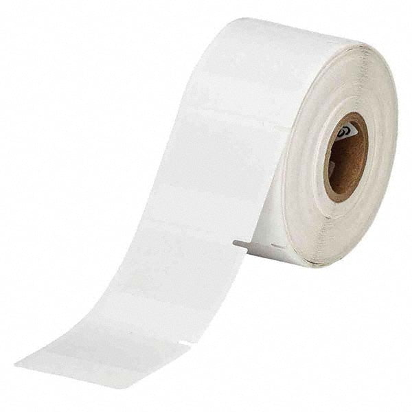 Label Maker Label: Clear & White, Vinyl, 1-1/2" OAW, 1,000 per Roll