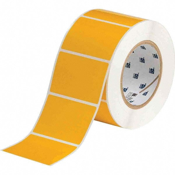 Label Maker Label: Yellow, Polyester, 1,000 per Roll