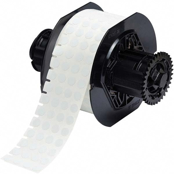 Label Maker Label: White, Polyester, 3/8" OAW, 1,500 per Roll