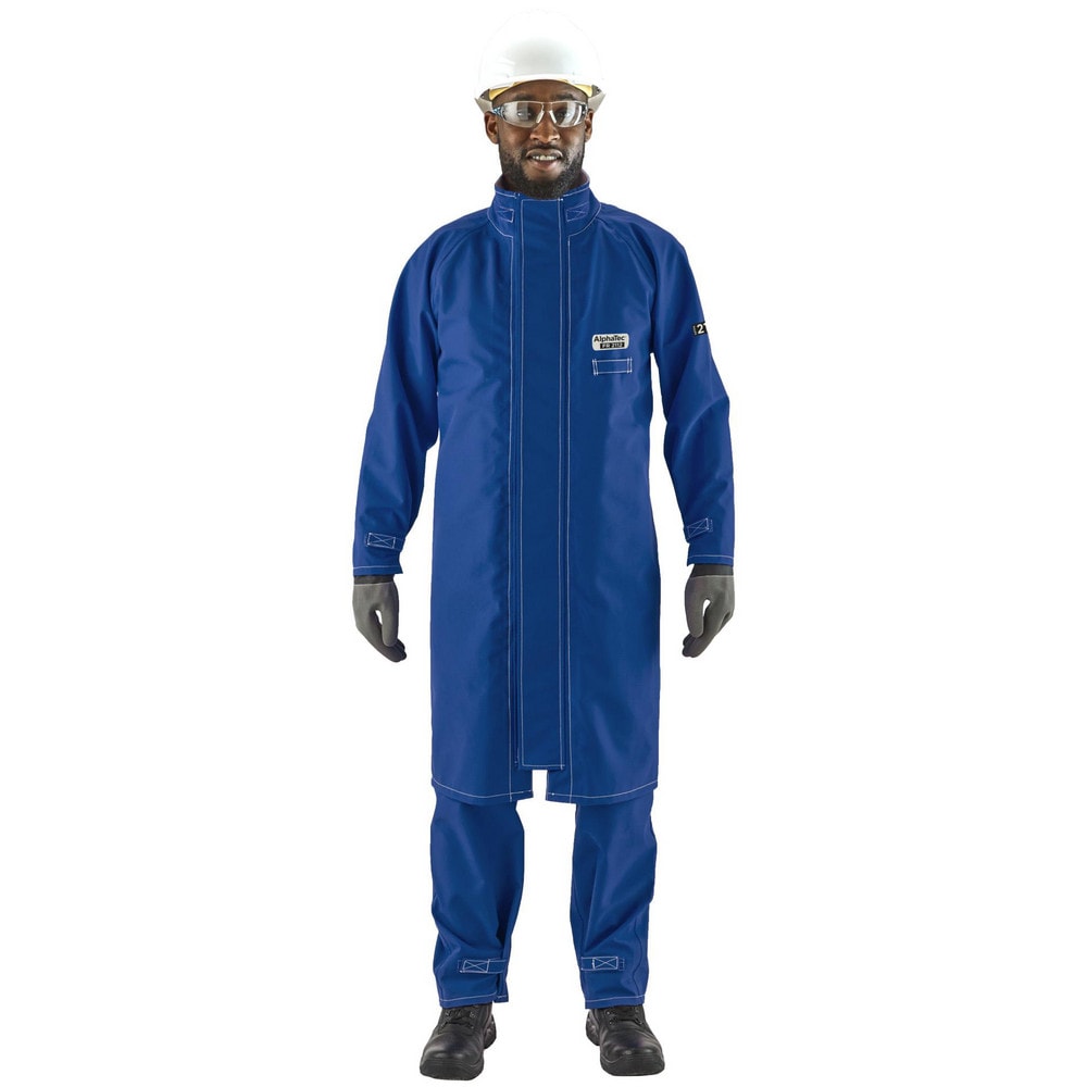 Rain & Chemical Resistant  Coat:  X-Large,  Blue,  42-46" Chest,  Nomex