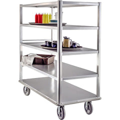 Food Utility Cart: 62" Long, 29" Wide, Aluminum, 3000 lb Capacity