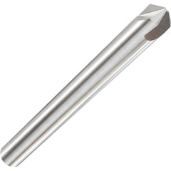 Chamfer Mill: 1/8" Dia, 1/8" Shank Dia, 45 deg, 3 Flute, Solid Carbide, Single End