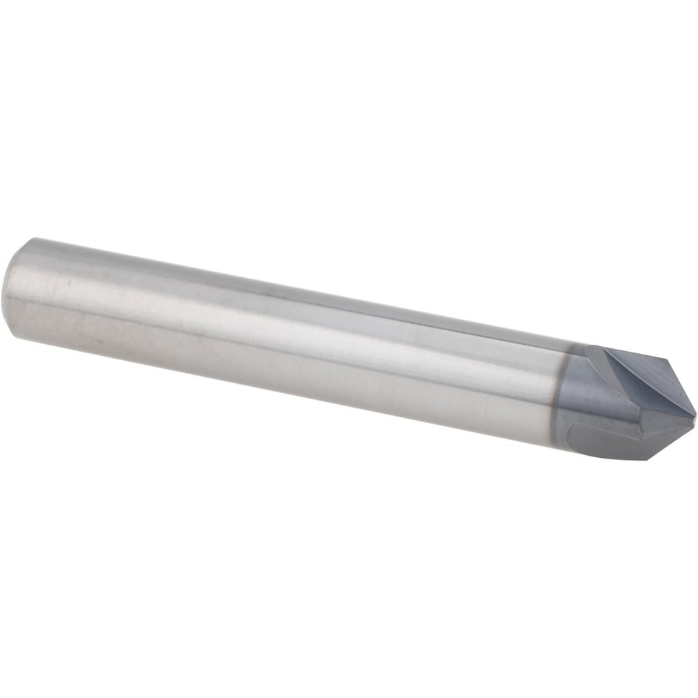 Chamfer Mill: 3/8" Dia, 3/8" Shank Dia, 50 deg, 3 Flute, Solid Carbide, Single End