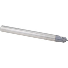 Chamfer Mill: 3/16" Dia, 3/16" Shank Dia, 45 deg, 2 Flute, Solid Carbide, Single End