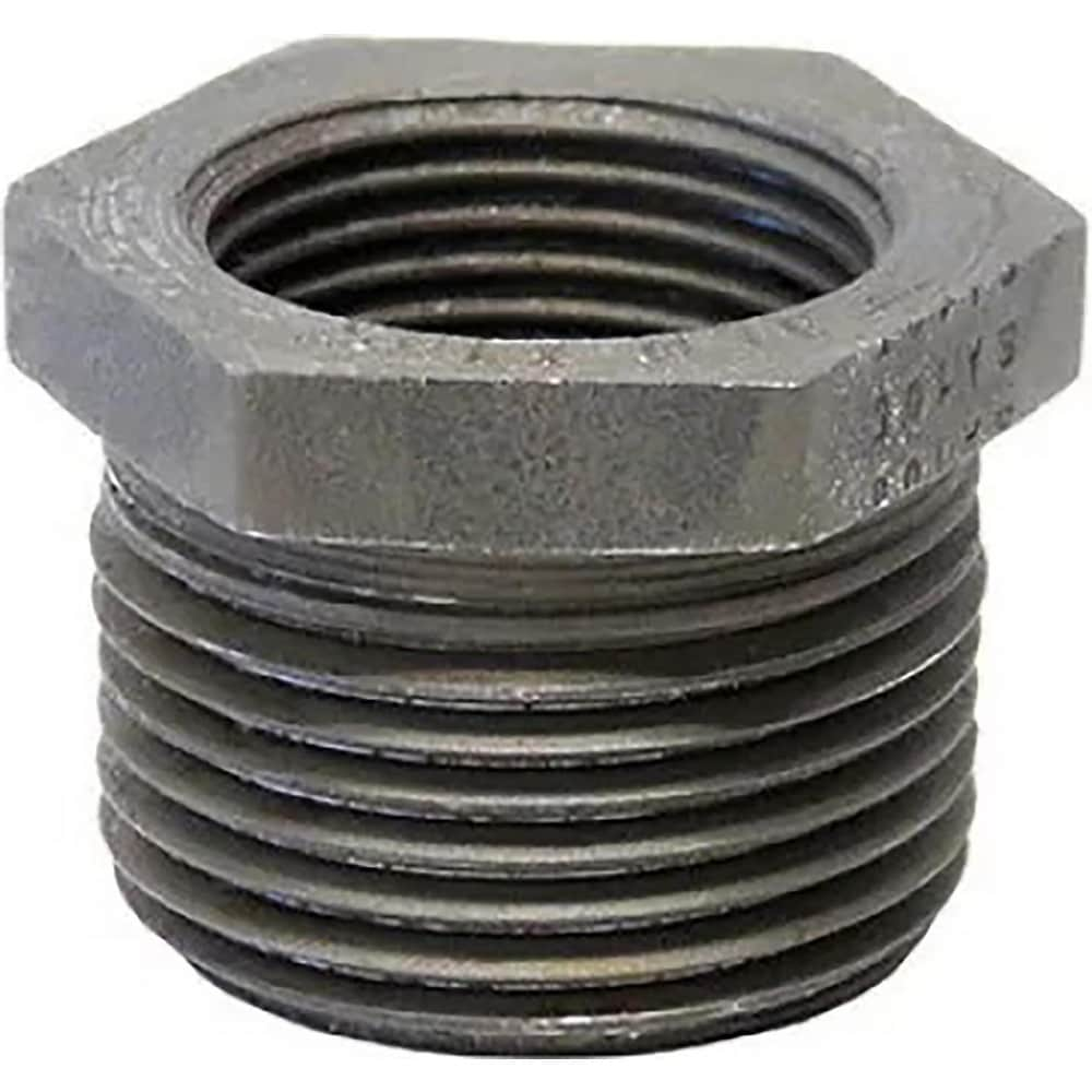 Black Pipe Fittings; Fitting Type: Domestic Forged Steel Hex Bushing; Fitting Size: 3/4 x 1/8; Material: Forged Steel; Finish: Galvanized; Classification: 3000; Fitting Shape: Straight