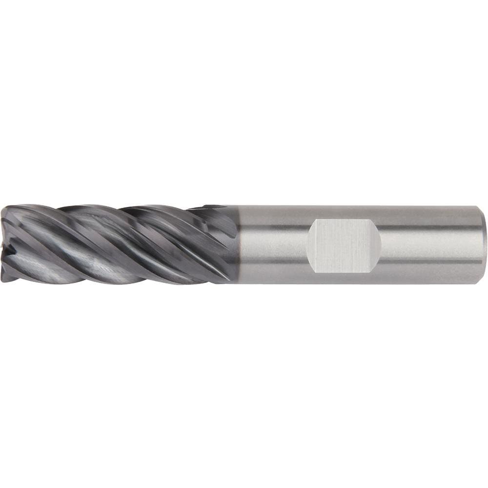 Square End Mill: 1/2" Dia, 2-1/8" LOC, 5 Flute, Solid Carbide