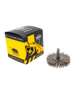 2″ Diameter × 1/2″ Width, 120 Grit, Aluminum Oxide, 0.040″ Crimped Bristle, Wheel Brush