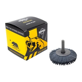 3″ Diameter × 3/8″ Width, 120 Grit, Silicon Carbide, 0.040″ Crimped Bristle, Wheel Brush