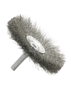 2″ Diameter × 0.312″ Width, Carbon Steel, 0.012″ Crimped Bristle, Wheel Brush