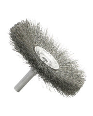 2″ Diameter × 0.312″ Width, Stainless Steel, 0.010″ Crimped Bristle, Wheel Brush