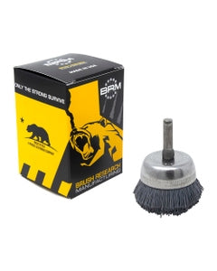 ‎0.018″ Bristle Dia., 1-3/4″ × 1/2″ 500 Grit Silicon Carbide, Small Diameter Cup Brush