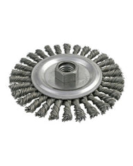 4 1/2″ Diameter × 0.187″ Width, Carbon Steel, 0.020″ Knotted Bristle, Wheel Brush