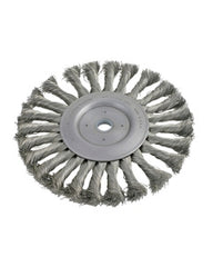 8″ Diameter × 3/4″ Width, Carbon Steel, 0.030″ Knotted Bristle, Wheel Brush