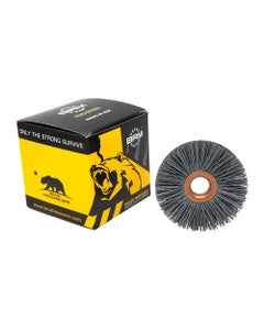 2 1/2″ Diameter × 1/2″ Width, 320 Grit, Silicon Carbide, 0.022″ Crimped Bristle, Wheel Brush