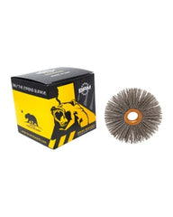 3 1/2″ Diameter × 3/4″ Width, 80 Grit, Aluminum Oxide, 0.040″ Crimped Bristle, Wheel Brush