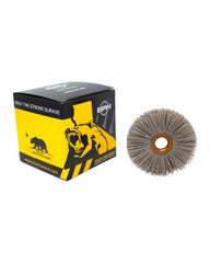 3 1/2″ Diameter × 3/4″ Width, 320 Grit, Aluminum Oxide, 0.022″ Crimped Bristle, Wheel Brush