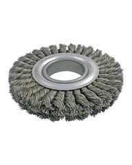 10″ Diameter × 1 3/8″ Width, Carbon Steel, 0.016″ Crimped Bristle, Wheel Brush