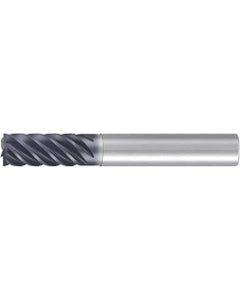 ‎Square End Mill; 3/8″ Dia. × 7/8″ LOC × 3/8″ Shank Dia. × 2-3/4″ OAL ; 6 FL ; Carbide ; AlCr ; 0.008″ R