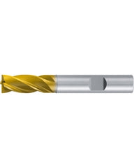 ‎Square End Mill; 1/2″ Dia. × 1-1/8″ LOC × 1/2″ Shank Dia. × 3-1/4″ OAL ; 4 FL ; Carbide ; TiAlN+TiN ; 0.008″ R