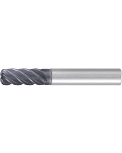 Corner Radius End Mill; 1/2″ Dia. × 1″ LOC × 1/2″ Shank Dia. × 3″ OAL ; 5 FL ; Carbide ; AlCr ; 0.12″ R