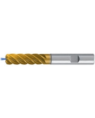 ‎Square End Mill; 1/4″ Dia. × 3/4″ LOC × 1/4″ Shank Dia. × 2-1/2″ OAL ; 4 FL ; Carbide ; TiAlN+TiN ; 0.01″ R ; Series 3911TZ