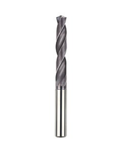 9.3 mm Dia. × 10 mm Shank × 61 mm Flute Length × 103 mm OAL, 5xD, TiAlCN, 2 Flute, Coolant Thru, h6, Cylindrical, Solid Carbide Drill Series/List #NG11