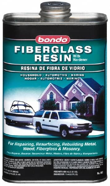 3M - Fiberglass Resin - 32 oz Resin, 0.37 oz Liquid - Makers Industrial Supply