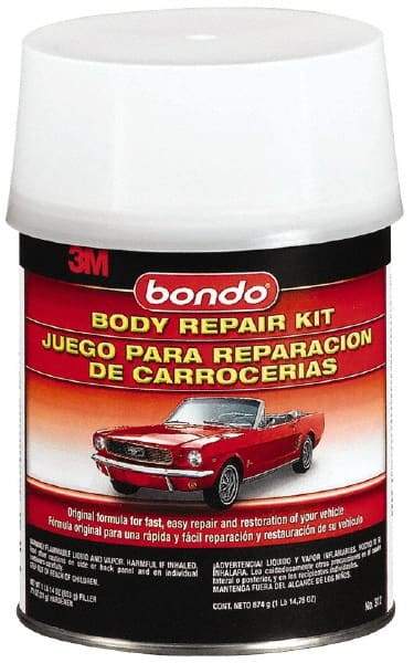 3M - 4 Piece Body Repair Kit - 32 oz Body Filler, .75 oz Cream Hardener, Metal Body Patch, Spreader - Makers Industrial Supply