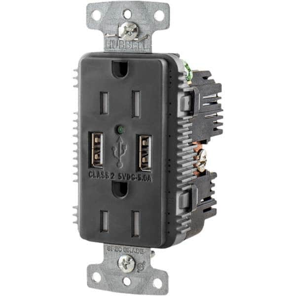 Hubbell Wiring Device-Kellems - USB Receptacles Number of USB Ports: 2 Number of Receptacles: 2 - Makers Industrial Supply