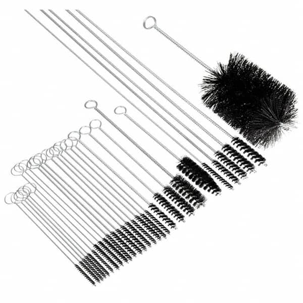 Brush Research Mfg. - 3/4" Diam Helical Nylon Tube Brush - Single Spiral, 0.028" Filament Diam, 3" Brush Length, 14" OAL, 0.245" Diam Galvanized Steel Shank - Makers Industrial Supply