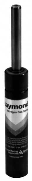 Associated Spring Raymond - 25mm Diam, 7mm Max Stroke, Black Nitrogen Gas Spring Cylinder - 47mm Body Length, 56mm OAL, User Defined Full Stroke Spring Force, 2,600 psi Initial Charge - Makers Industrial Supply