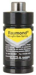 Associated Spring Raymond - 25mm Diam, 7mm Max Stroke, Yellow Nitrogen Gas Spring Cylinder - 47mm Body Length, 56mm OAL, 689 Lb Full Stroke Spring Force, 2,600 psi Initial Charge - Makers Industrial Supply