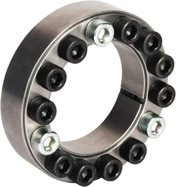 Climax Metal Products - M12 Thread, 3-7/8" Bore Diam, 5.709" OD, Shaft Locking Device - 14 Screws, 53,513 Lb Axial Load, 5.709" OAW, 1.024" Thrust Ring Width, 8,640 Ft/Lb Max Torque - Makers Industrial Supply