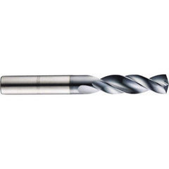 Screw Machine Length Drill Bit: 0.161″ Dia, 145 °, Solid Carbide Coated, Right Hand Cut, Spiral Flute, Straight-Cylindrical Shank, Series 135