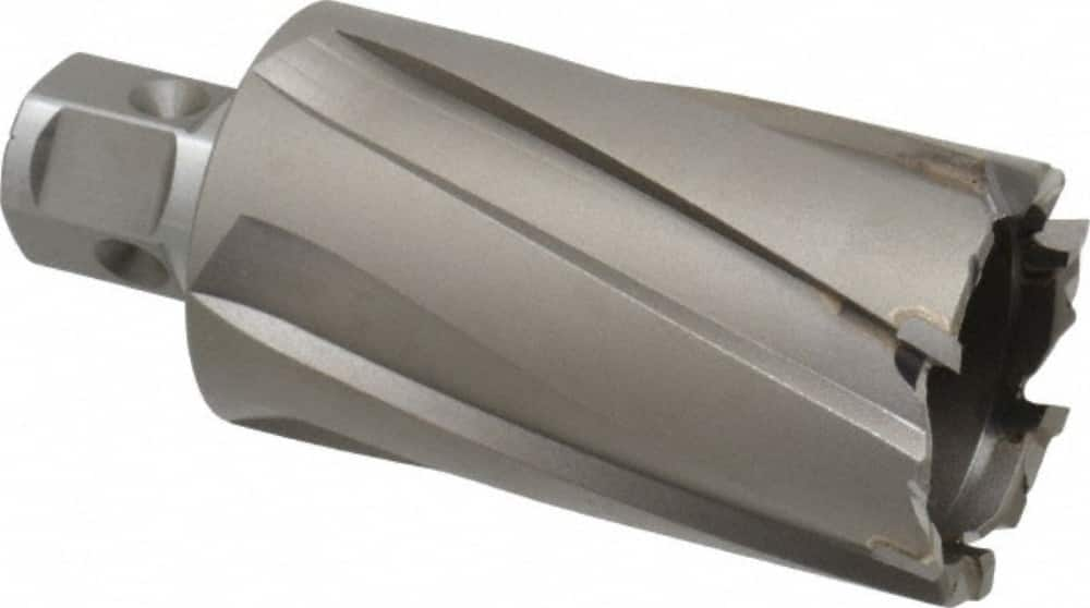 Annular Cutter: 1-1/2″ Dia, 2″ Depth of Cut, Carbide Tipped 3/4″ Shank Dia, 2 Flats, Bright/Uncoated