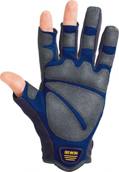 Irwin - Size XL Neoprene Padding General Protection Work Gloves - For Work & Driver, Uncoated, Hook & Loop Cuff, (3) 3/4 Fingered/(2) Full Fingered, Black/Blue/Gray, Paired - Makers Industrial Supply