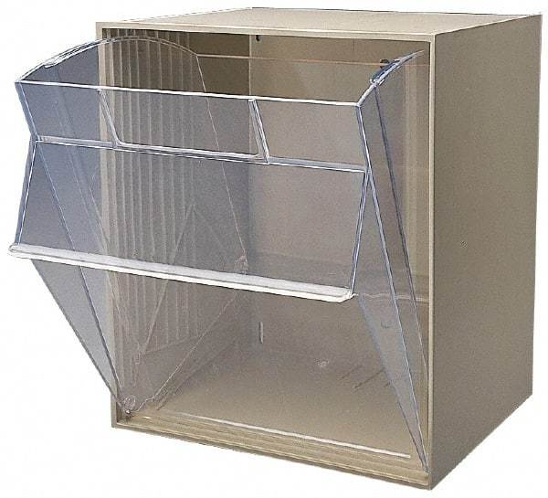 Quantum Storage - 11-13/16" Wide x 13-7/8" High x 11-7/8" Deep, Small Parts Tip Out Stacking Bin Organizer - Polystyrene Frame, 1 Compartments, 11-1/16" Wide x 13-5/8" High x 8-7/8" Deep Bin - Makers Industrial Supply