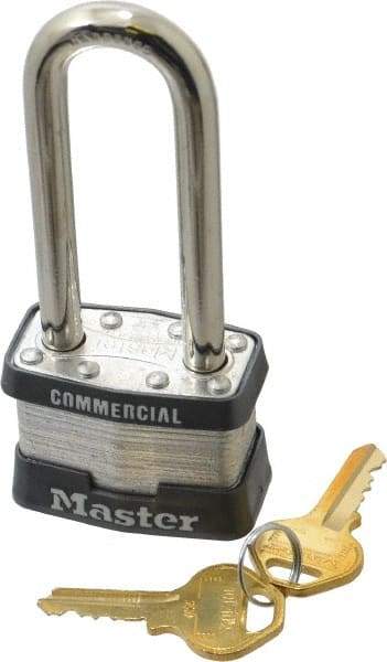 Master Lock - 2-1/2" Shackle Clearance, Keyed Alike Maximum Security Padlock - 5/16" Shackle Diam, Laminated Steel - Makers Industrial Supply