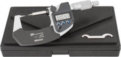 Mitutoyo - 1 Inch, 32mm Throat Depth, Ratchet Stop, Electronic Point Micrometer - Accurate Up to 0.0001 Inch, 0.3937 Inch Point Length, 15° Point Angle, 18mm Head Diameter - Makers Industrial Supply