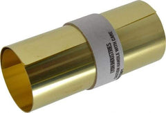 Made in USA - 100 Inch Long x 6 Inch Wide x 0.002 Inch Thick, Roll Shim Stock - Brass - Makers Industrial Supply