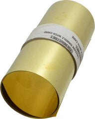 Made in USA - 100 Inch Long x 6 Inch Wide x 0.003 Inch Thick, Roll Shim Stock - Brass - Makers Industrial Supply