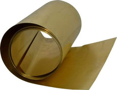 Made in USA - 100 Inch Long x 6 Inch Wide x 0.006 Inch Thick, Roll Shim Stock - Brass - Makers Industrial Supply