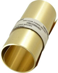 Made in USA - 100 Inch Long x 6 Inch Wide x 0.008 Inch Thick, Roll Shim Stock - Brass - Makers Industrial Supply