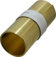 Made in USA - 100 Inch Long x 6 Inch Wide x 0.01 Inch Thick, Roll Shim Stock - Brass - Makers Industrial Supply