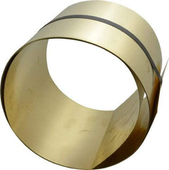 Made in USA - 100 Inch Long x 6 Inch Wide x 0.015 Inch Thick, Roll Shim Stock - Brass - Makers Industrial Supply