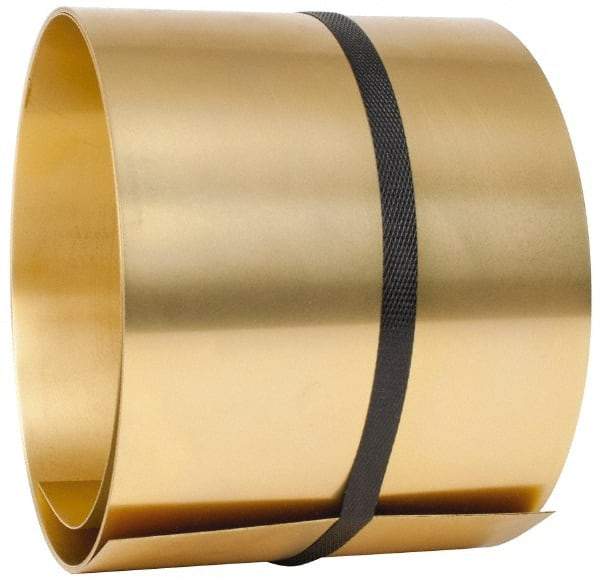 Made in USA - 100 Inch Long x 6 Inch Wide x 0.025 Inch Thick, Roll Shim Stock - Brass - Makers Industrial Supply