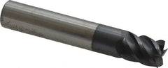 Accupro - 7/16" Diam, 9/16" Length of Cut, 7/16" Shank Diam, 2-1/2" OAL, 5 Flute Solid Carbide Square End Mill - Makers Industrial Supply