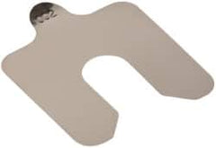 Made in USA - 20 Piece, 2 Inch Long x 2 Inch Wide x 0.002 Inch Thick, Slotted Shim Stock - Stainless Steel, 5/8 Inch Wide Slot - Makers Industrial Supply